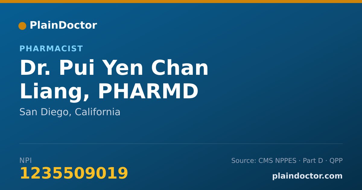 Shareable card for Pui Yen Chan Liang, PHARMD - Pharmacist, San Diego, CA