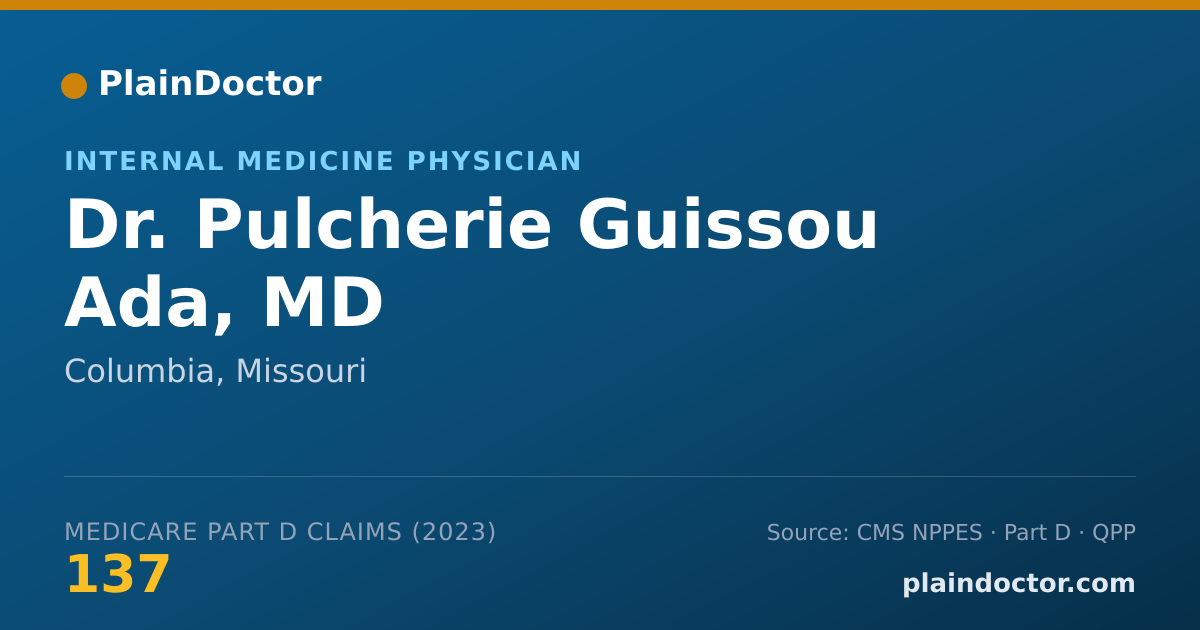 Shareable card for Pulcherie Guissou Ada, MD - Internal Medicine Physician, Columbia, MO