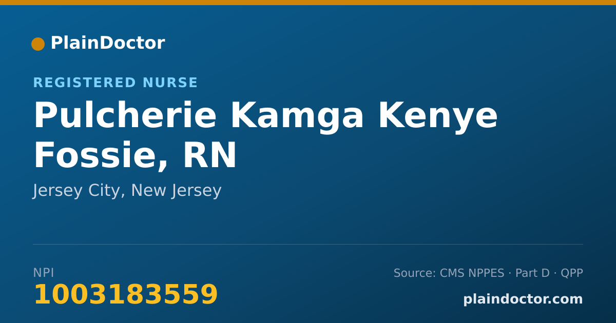 Shareable card for Pulcherie Kamga Kenye Fossie, RN - Registered Nurse, Jersey City, NJ