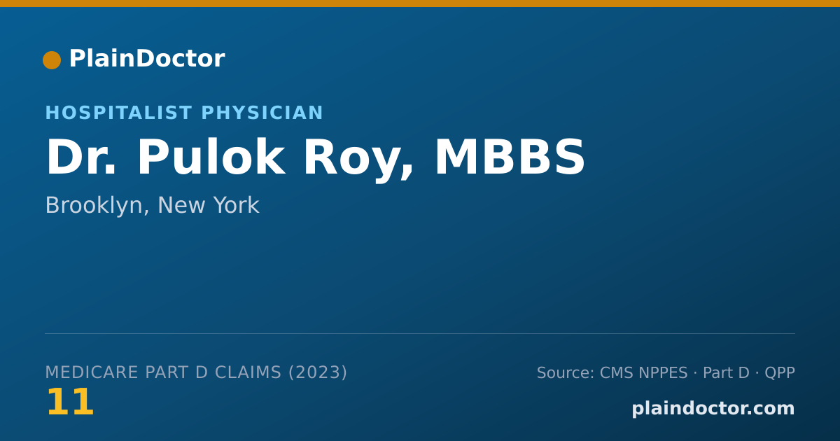 Shareable card for Pulok Roy, MBBS - Hospitalist Physician, Brooklyn, NY