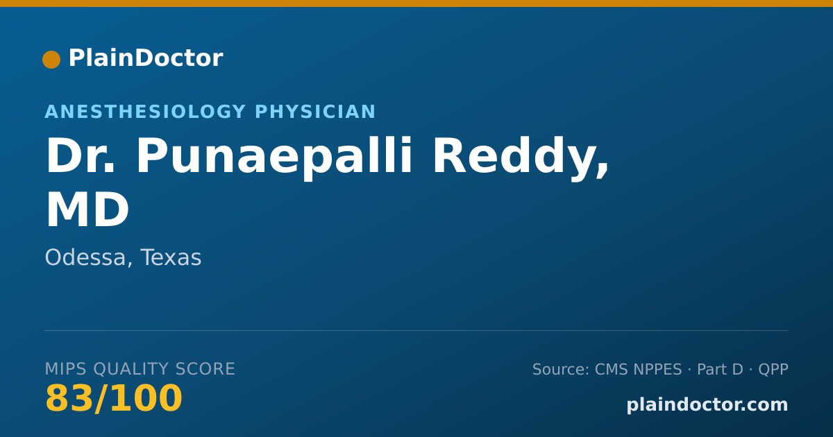 Shareable card for Punaepalli Reddy, MD - Anesthesiology Physician, Odessa, TX