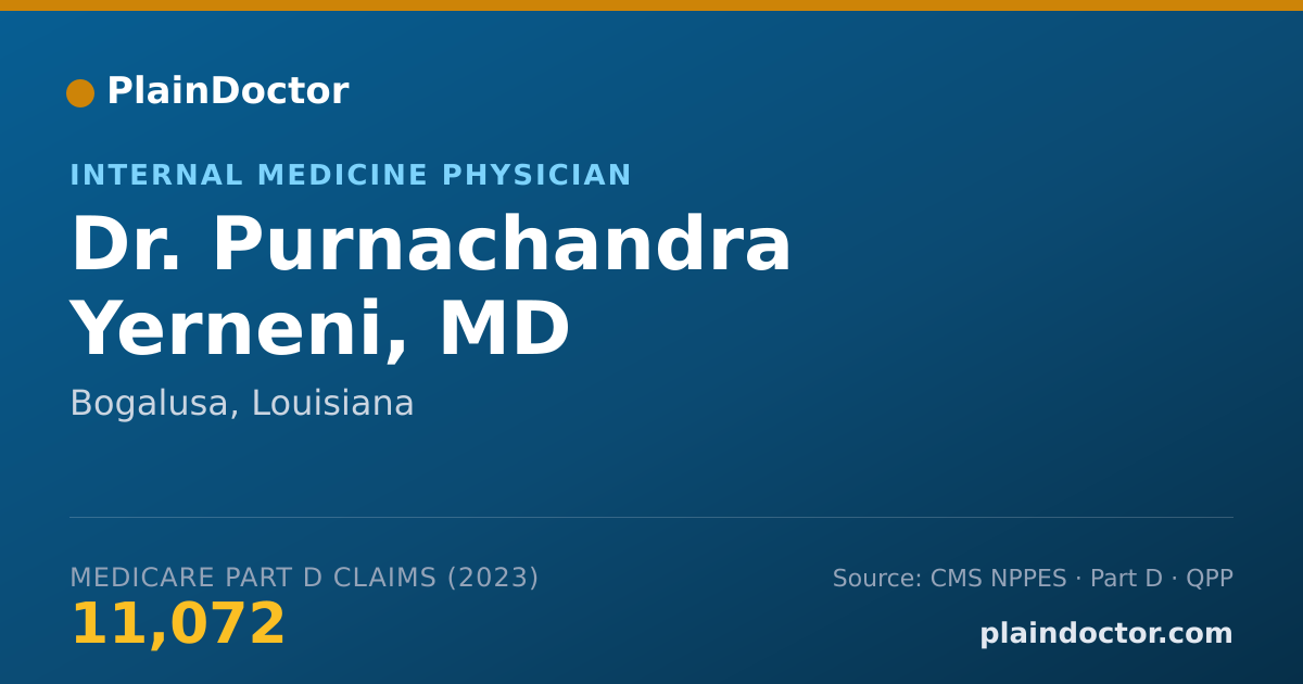 Shareable card for Purnachandra Yerneni, MD - Internal Medicine Physician, Bogalusa, LA