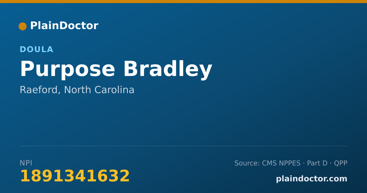 Shareable card for Purpose Bradley - Doula, Raeford, NC