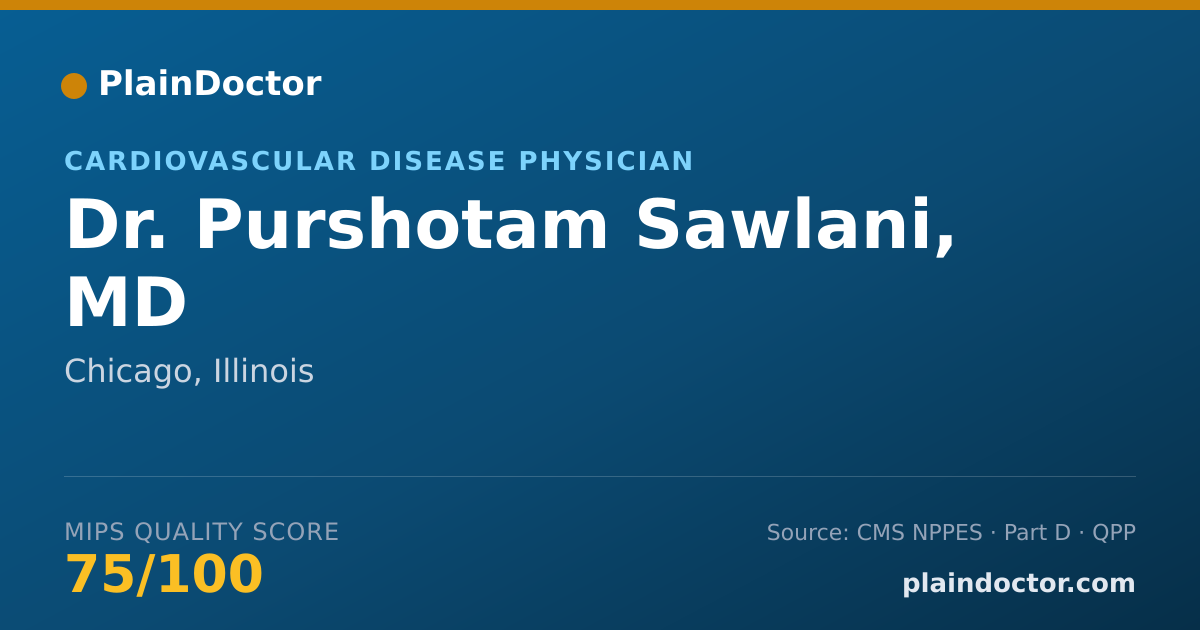 Shareable card for Purshotam Sawlani, MD - Cardiovascular Disease Physician, Chicago, IL