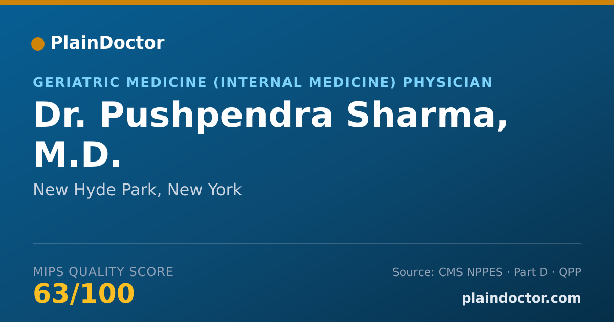Shareable card for Pushpendra Sharma, M.D. - Geriatric Medicine (Internal Medicine) Physician, New Hyde Park, NY