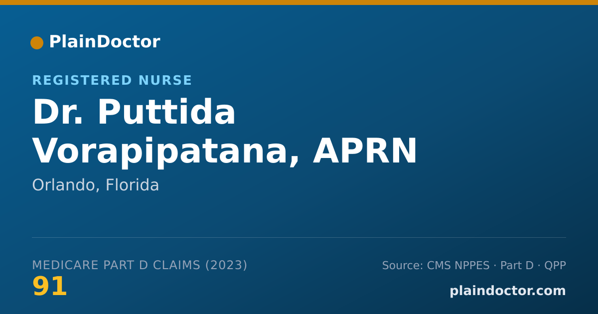 Shareable card for Puttida Vorapipatana, APRN - Registered Nurse, Orlando, FL