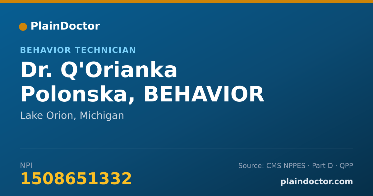 Shareable card for Q'Orianka Polonska, BEHAVIOR TECHNICIAN - Behavior Technician, Lake Orion, MI