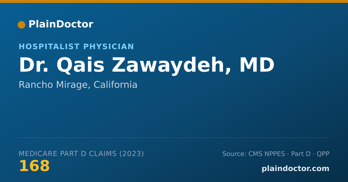 Shareable card for Qais Zawaydeh, MD - Hospitalist Physician, Rancho Mirage, CA