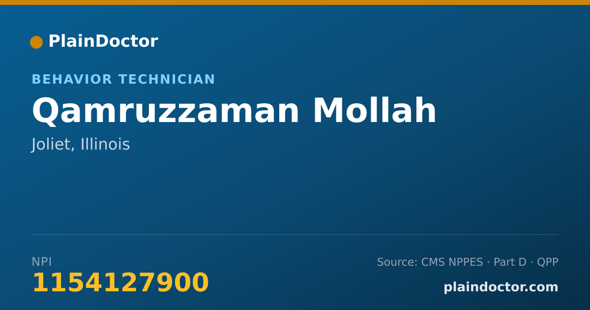 Shareable card for Qamruzzaman Mollah - Behavior Technician, Joliet, IL