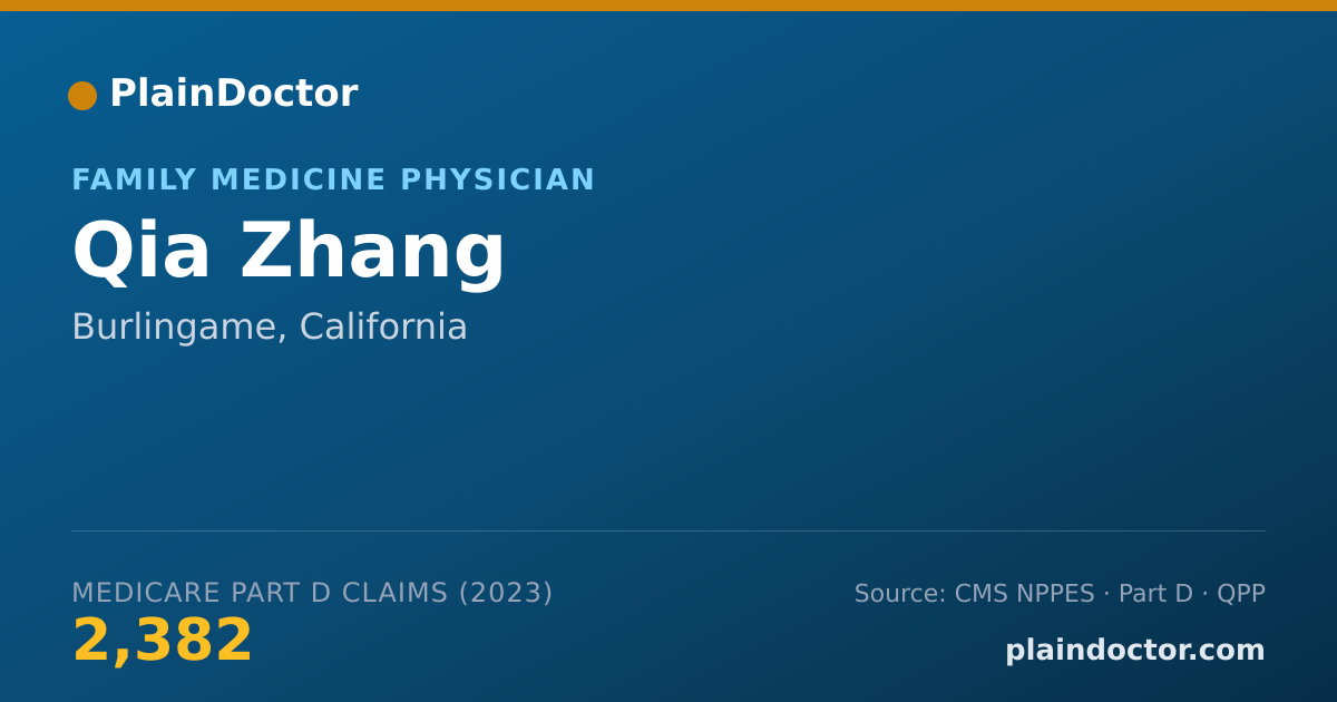 Shareable card for Qia Zhang - Family Medicine Physician, Burlingame, CA