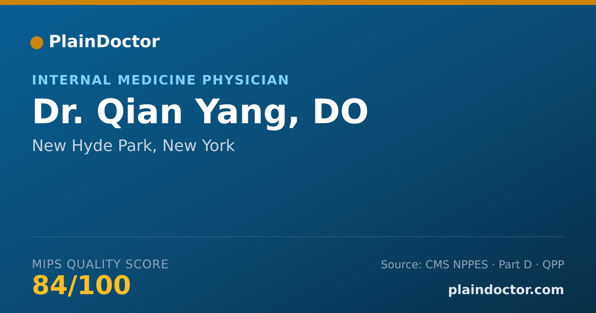 Shareable card for Qian Yang, DO - Internal Medicine Physician, New Hyde Park, NY