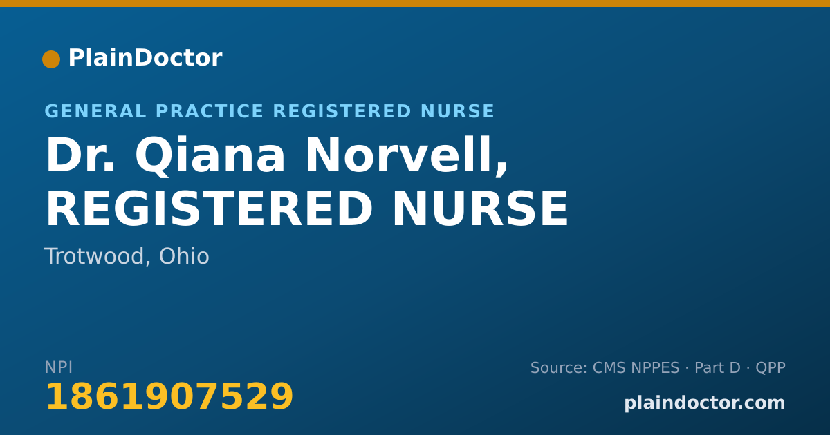 Shareable card for Qiana Norvell, REGISTERED NURSE - General Practice Registered Nurse, Trotwood, OH