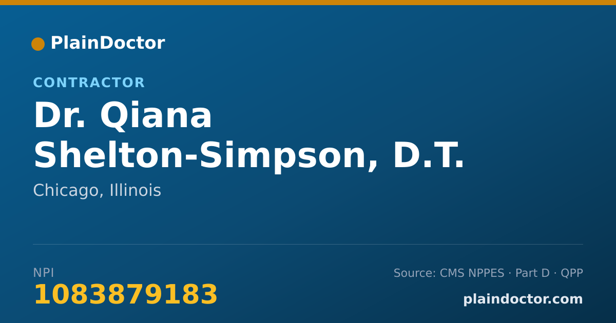 Shareable card for Qiana Shelton-Simpson, D.T. - Contractor, Chicago, IL