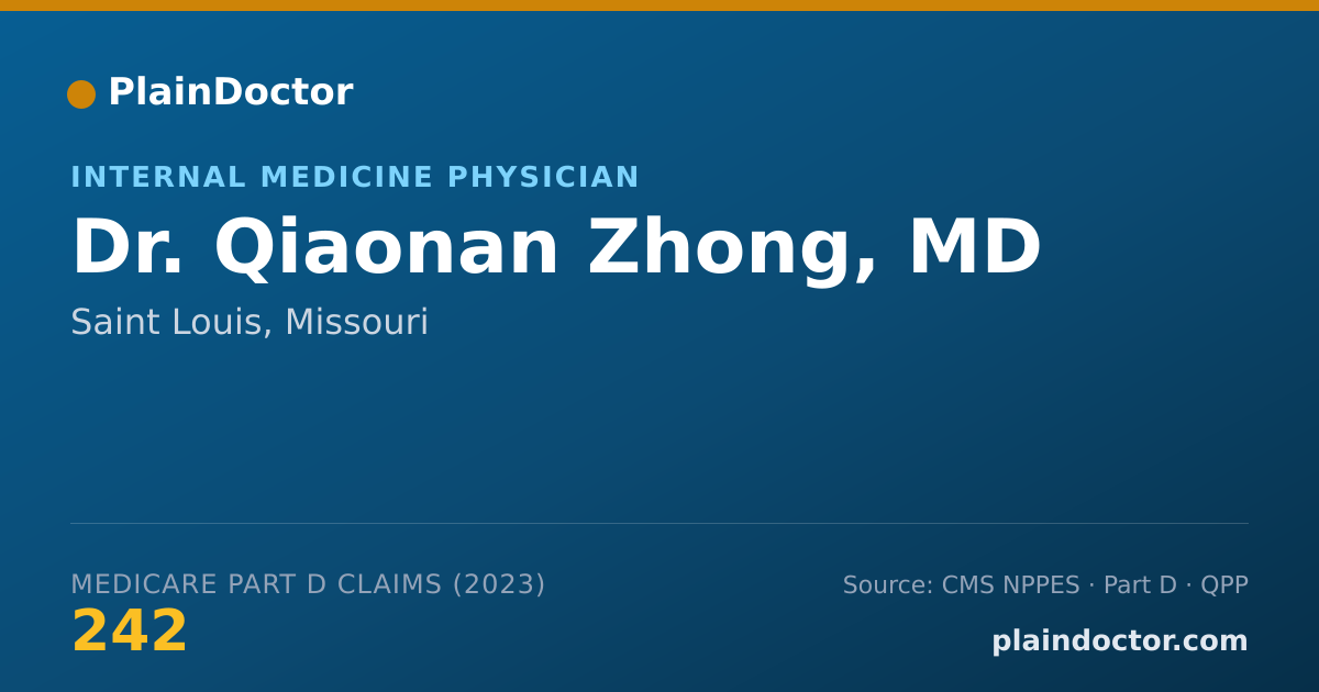 Shareable card for Qiaonan Zhong, MD - Internal Medicine Physician, Saint Louis, MO