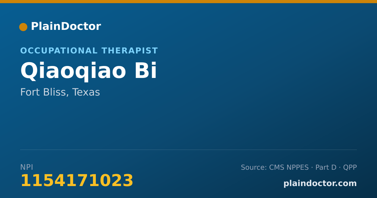 Shareable card for Qiaoqiao Bi - Occupational Therapist, Fort Bliss, TX