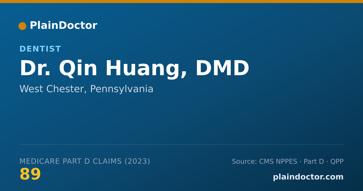 Shareable card for Qin Huang, DMD - Dentist, West Chester, PA