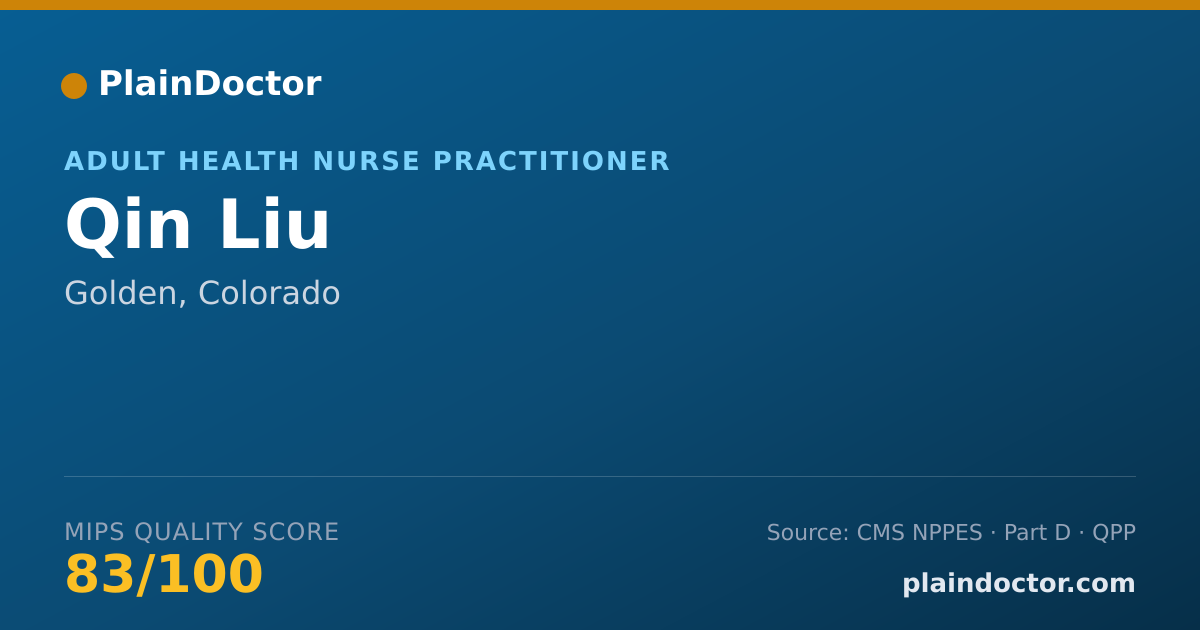 Shareable card for Qin Liu - Adult Health Nurse Practitioner, Golden, CO