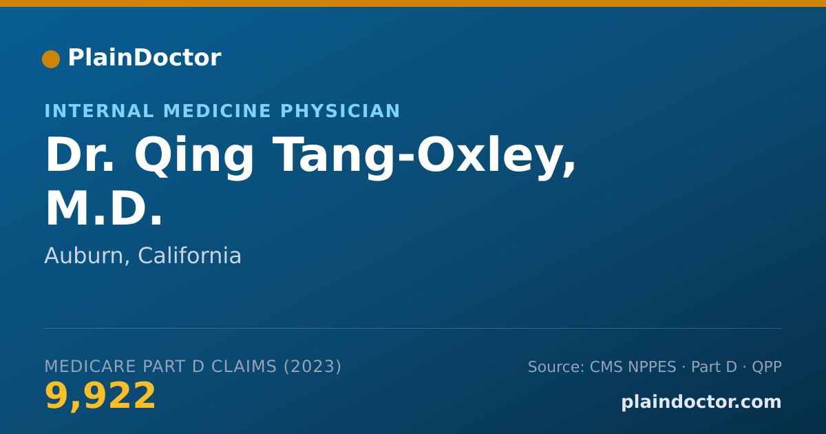 Shareable card for Qing Tang-Oxley, M.D. - Internal Medicine Physician, Auburn, CA