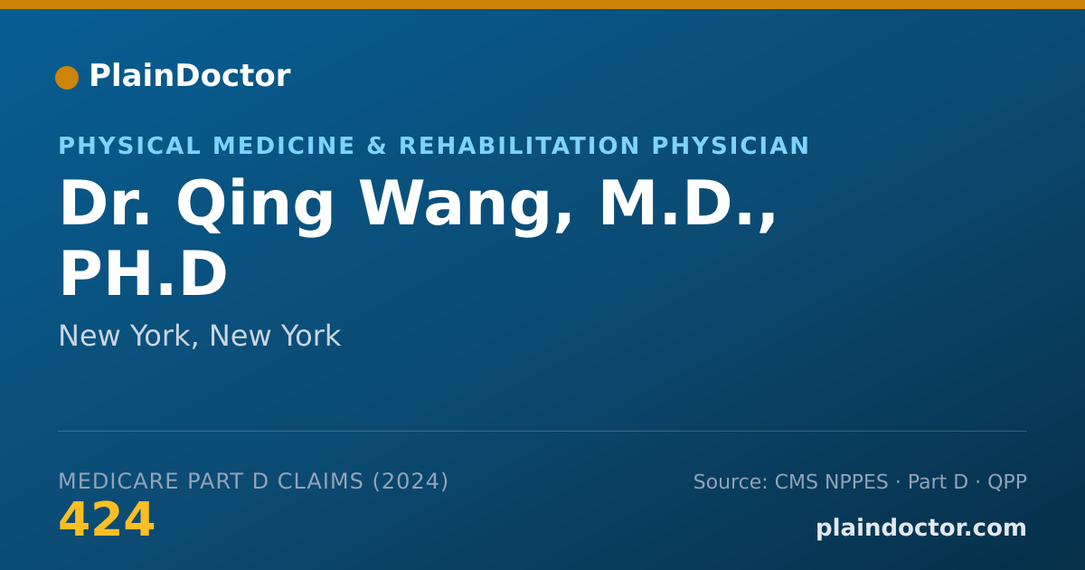 Shareable card for Qing Wang, M.D., PH.D - Physical Medicine & Rehabilitation Physician, New York, NY