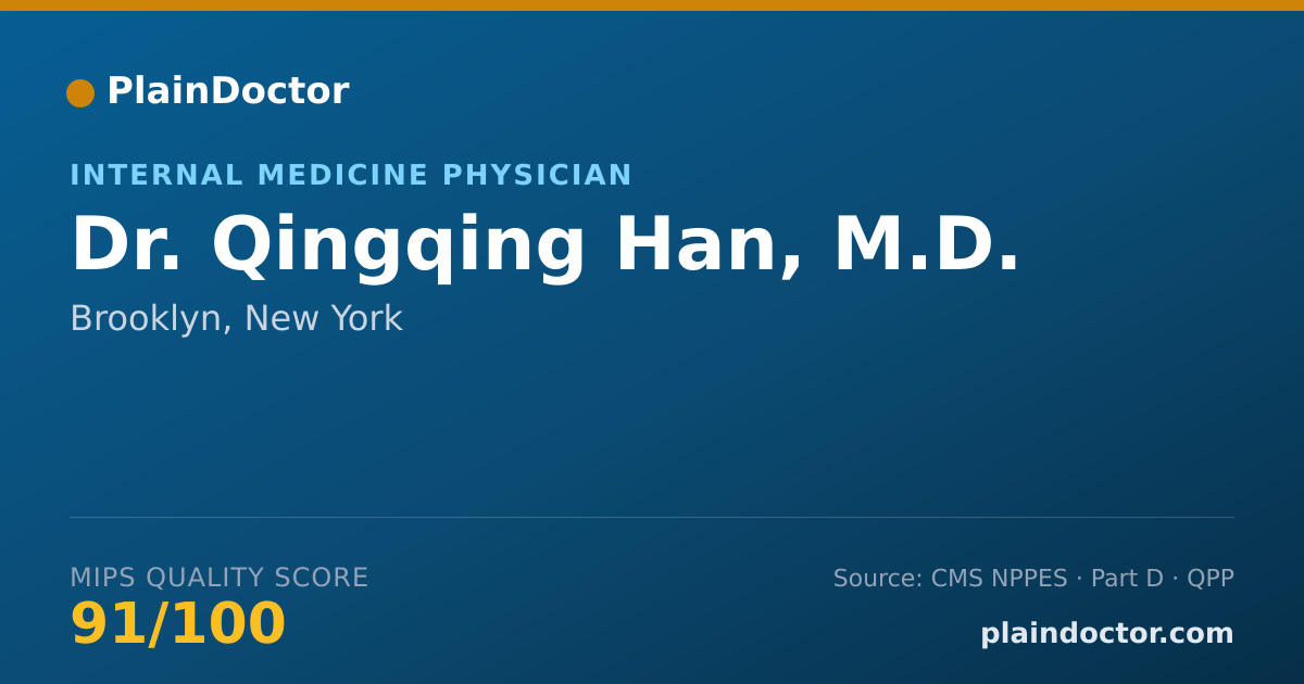 Shareable card for Qingqing Han, M.D. - Internal Medicine Physician, Brooklyn, NY