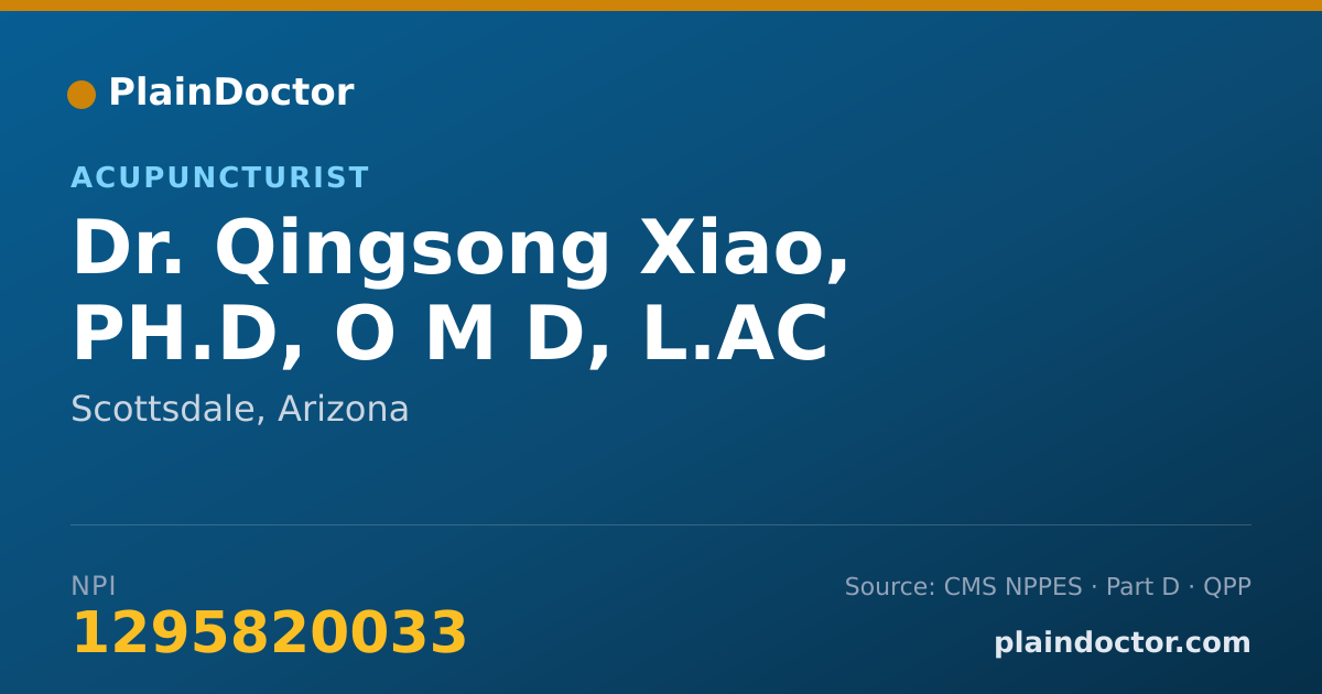 Shareable card for Qingsong Xiao, PH.D, O M D, L.AC - Acupuncturist, Scottsdale, AZ