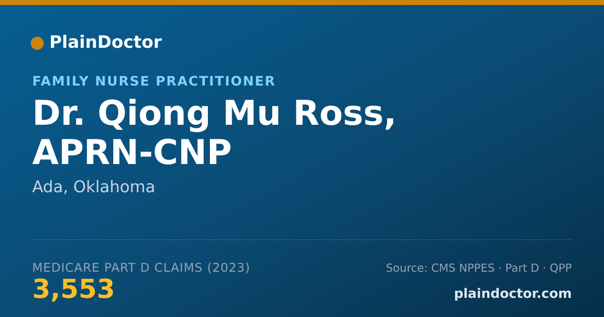 Shareable card for Qiong Mu Ross, APRN-CNP - Family Nurse Practitioner, Ada, OK