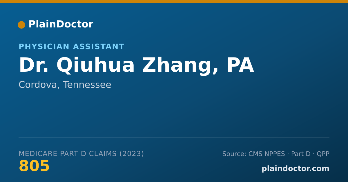 Shareable card for Qiuhua Zhang, PA - Physician Assistant, Cordova, TN