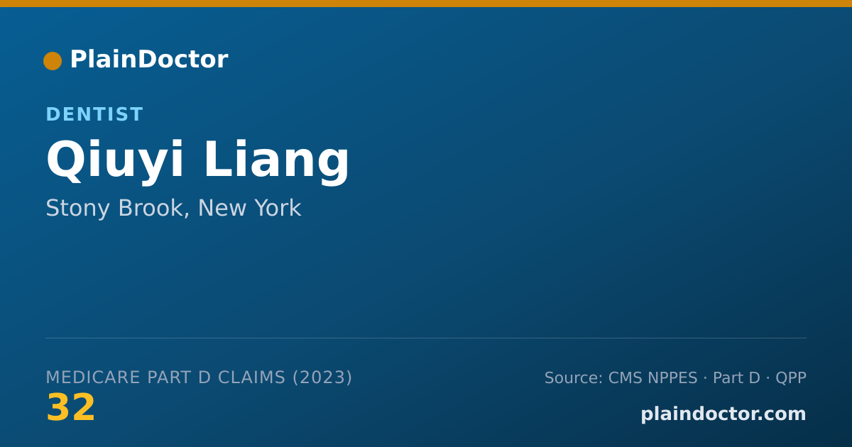 Shareable card for Qiuyi Liang - Dentist, Stony Brook, NY