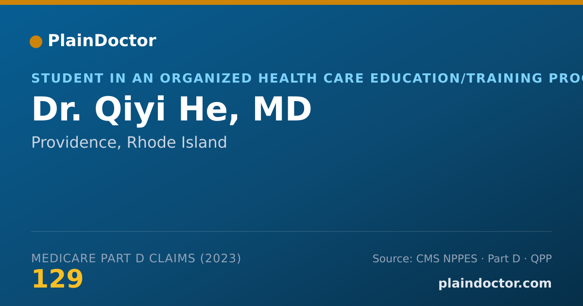 Shareable card for Qiyi He, MD - Student in an Organized Health Care Education/Training Program, Providence, RI