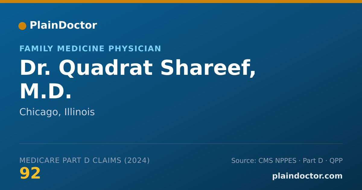Shareable card for Quadrat Shareef, M.D. - Family Medicine Physician, Chicago, IL