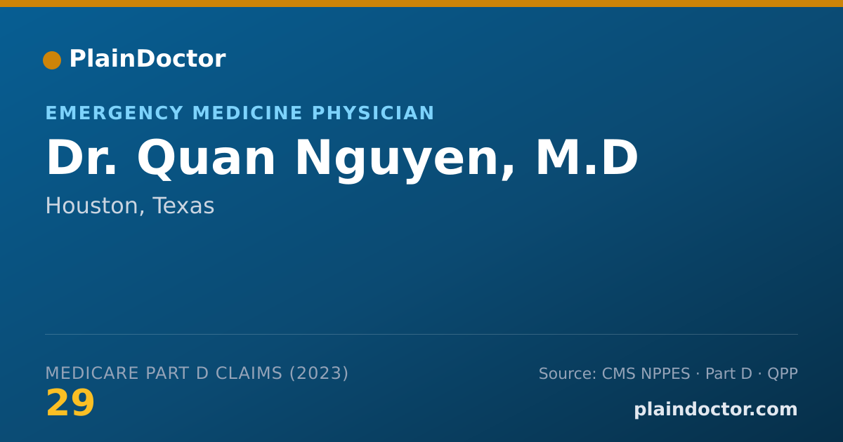 Shareable card for Quan Nguyen, M.D - Emergency Medicine Physician, Houston, TX