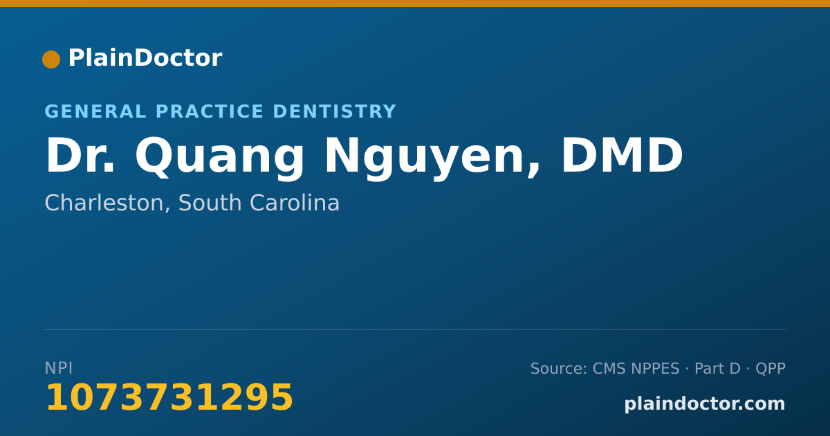 Shareable card for Quang Nguyen, DMD - General Practice Dentistry, Charleston, SC