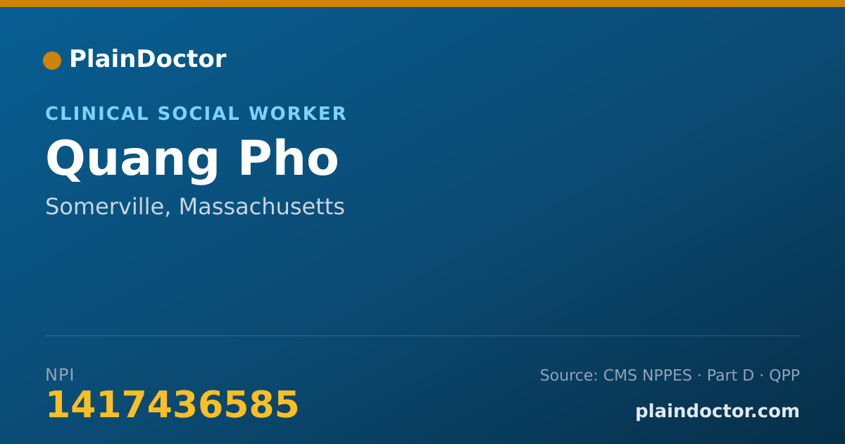 Shareable card for Quang Pho - Clinical Social Worker, Somerville, MA