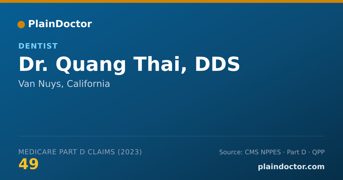 Shareable card for Quang Thai, DDS - Dentist, Van Nuys, CA