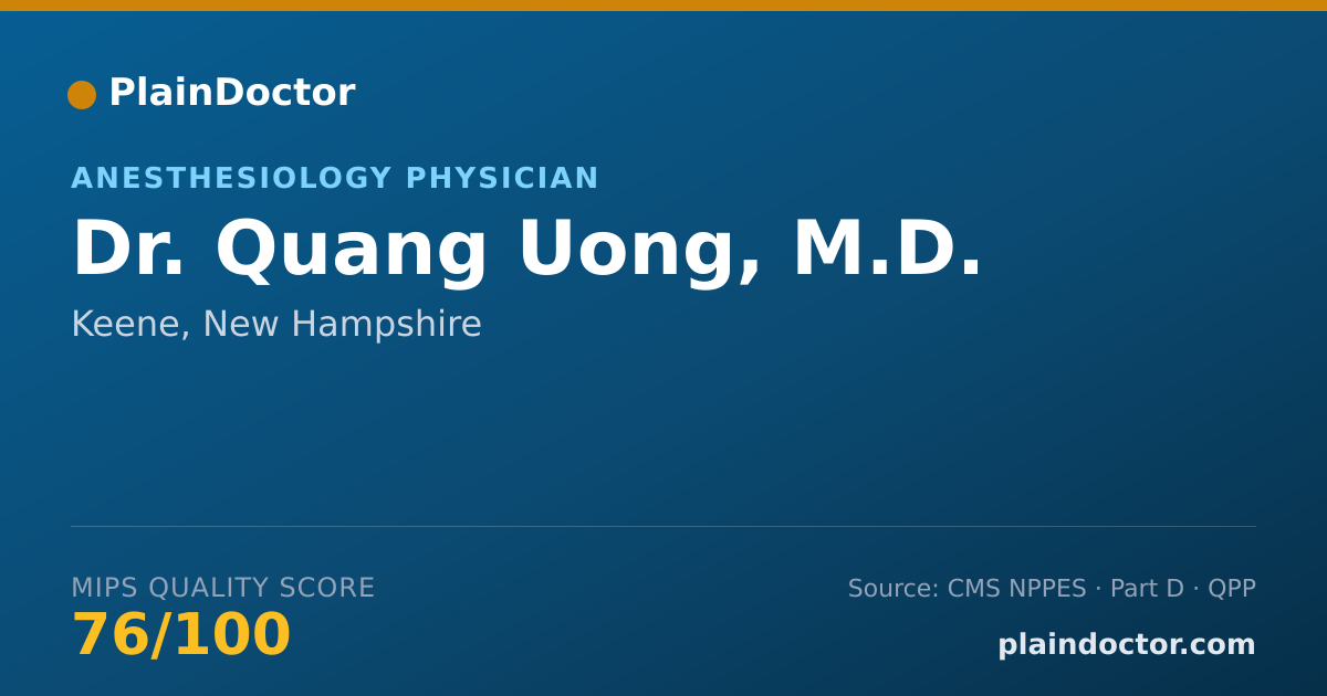 Shareable card for Quang Uong, M.D. - Anesthesiology Physician, Keene, NH
