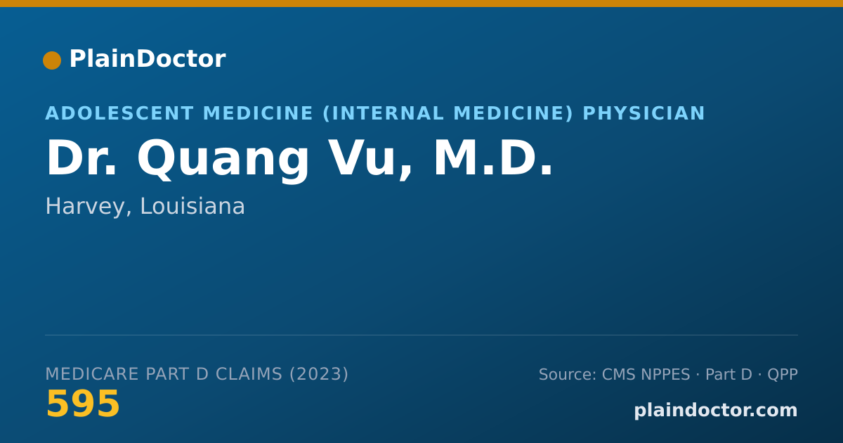 Shareable card for Quang Vu, M.D. - Adolescent Medicine (Internal Medicine) Physician, Harvey, LA