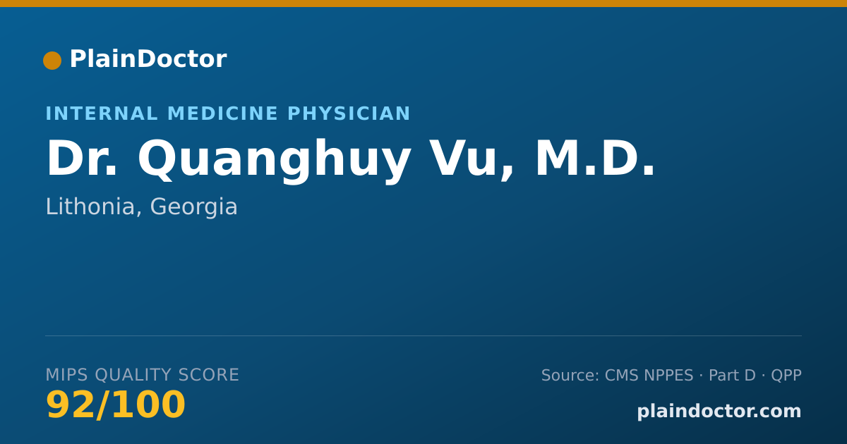 Shareable card for Quanghuy Vu, M.D. - Internal Medicine Physician, Lithonia, GA