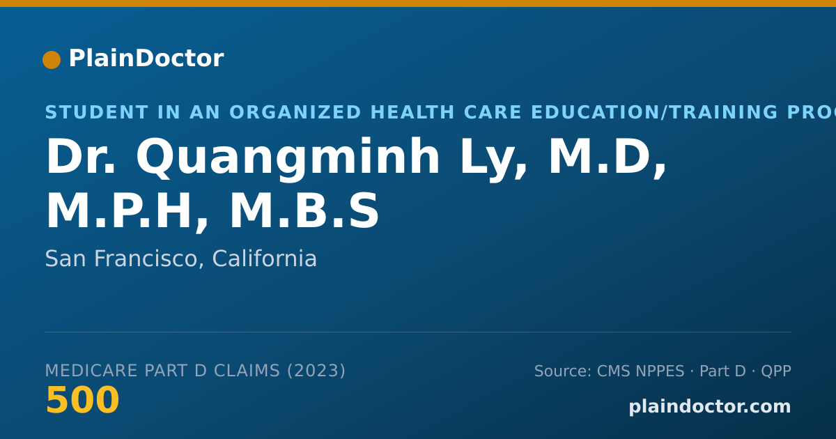 Shareable card for Quangminh Ly, M.D, M.P.H, M.B.S - Student in an Organized Health Care Education/Training Program, San Francisco, CA