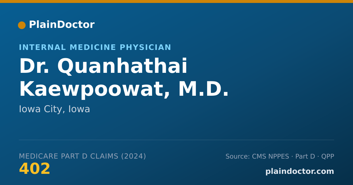 Shareable card for Quanhathai Kaewpoowat, M.D. - Internal Medicine Physician, Iowa City, IA
