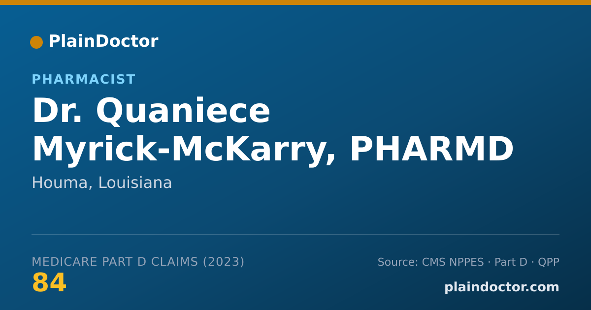 Shareable card for Quaniece Myrick-McKarry, PHARMD - Pharmacist, Houma, LA