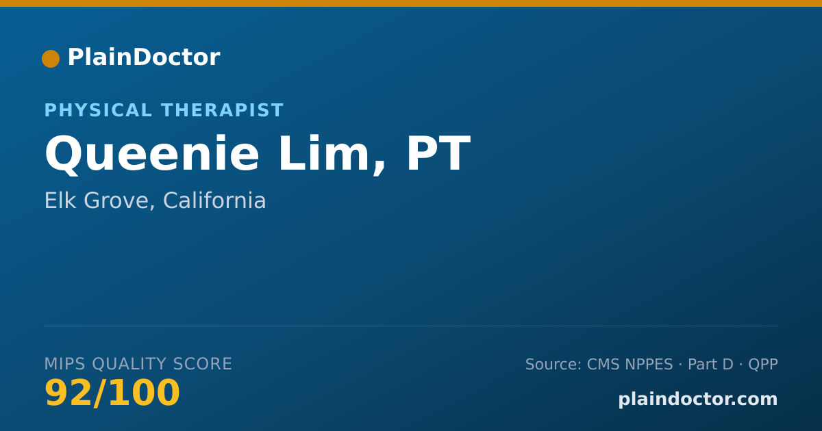 Shareable card for Queenie Lim, PT - Physical Therapist, Elk Grove, CA