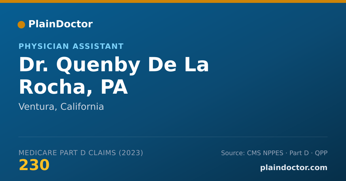 Shareable card for Quenby De La Rocha, PA - Physician Assistant, Ventura, CA