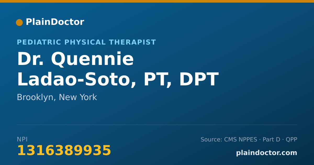 Shareable card for Quennie Ladao-Soto, PT, DPT - Pediatric Physical Therapist, Brooklyn, NY