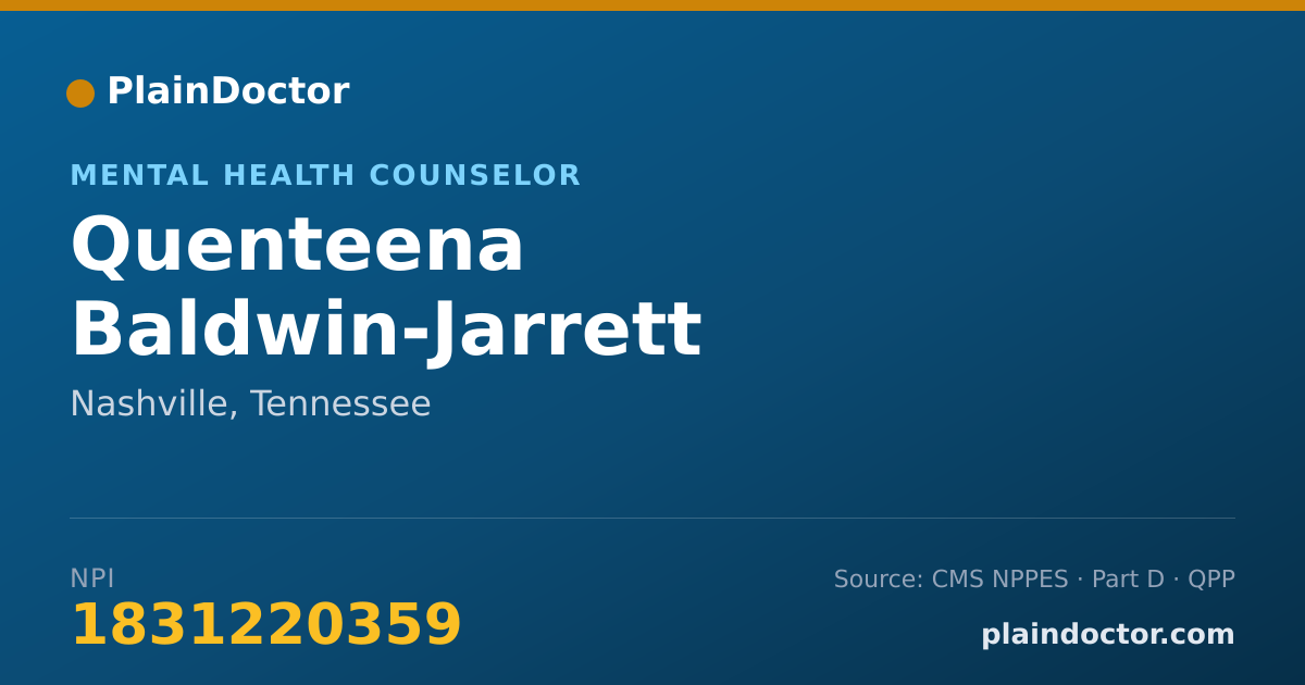 Shareable card for Quenteena Baldwin-Jarrett - Mental Health Counselor, Nashville, TN