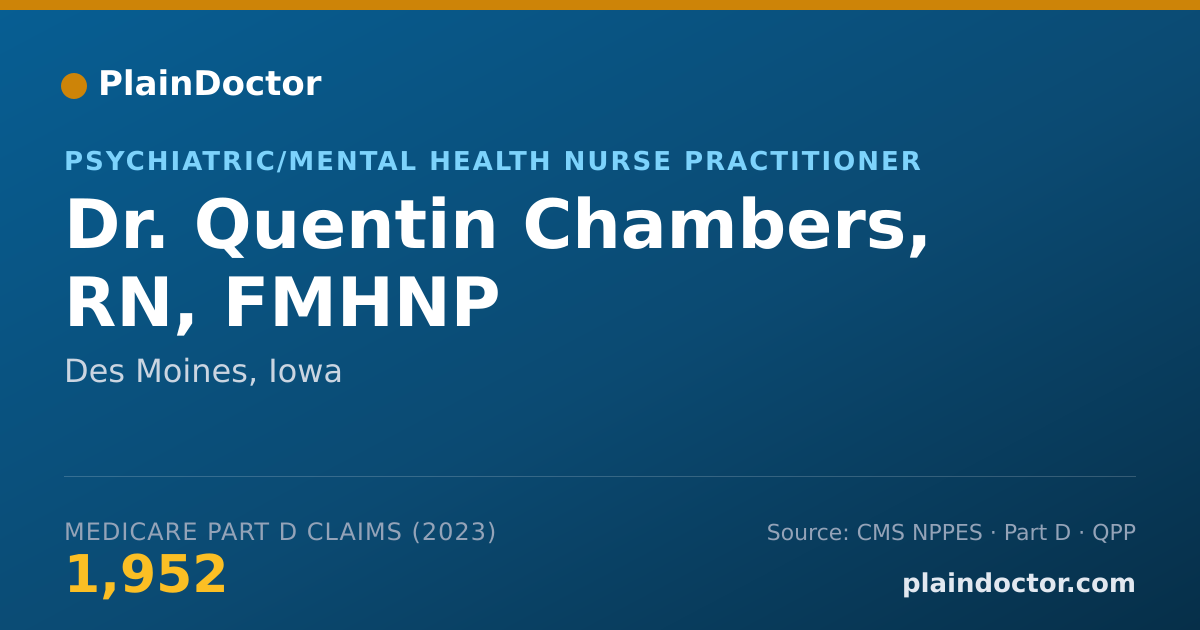 Shareable card for Quentin Chambers, RN, FMHNP - Psychiatric/Mental Health Nurse Practitioner, Des Moines, IA