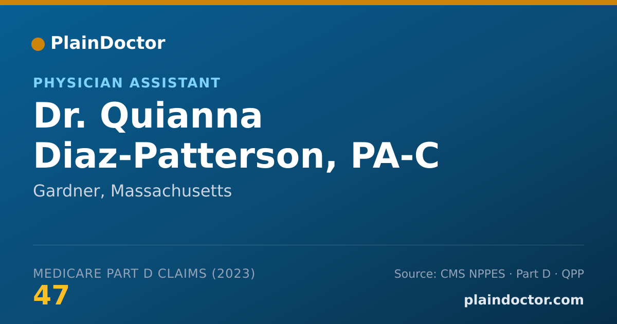 Shareable card for Quianna Diaz-Patterson, PA-C - Physician Assistant, Gardner, MA
