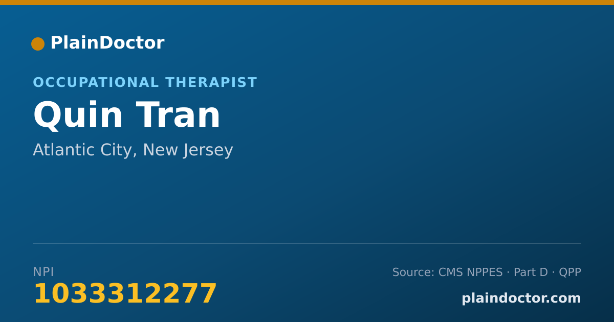 Shareable card for Quin Tran - Occupational Therapist, Atlantic City, NJ