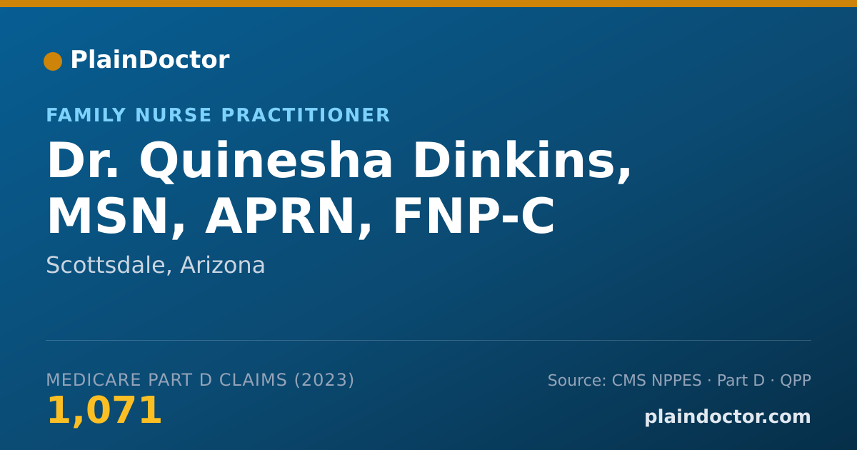 Shareable card for Quinesha Dinkins, MSN, APRN, FNP-C - Family Nurse Practitioner, Scottsdale, AZ