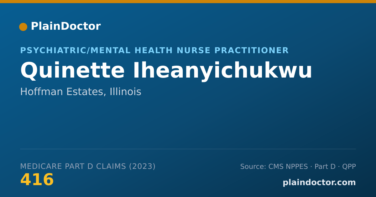 Shareable card for Quinette Iheanyichukwu - Psychiatric/Mental Health Nurse Practitioner, Hoffman Estates, IL