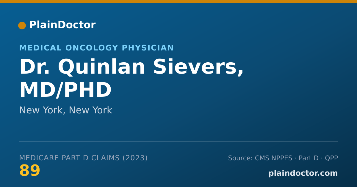 Shareable card for Quinlan Sievers, MD/PHD - Medical Oncology Physician, New York, NY